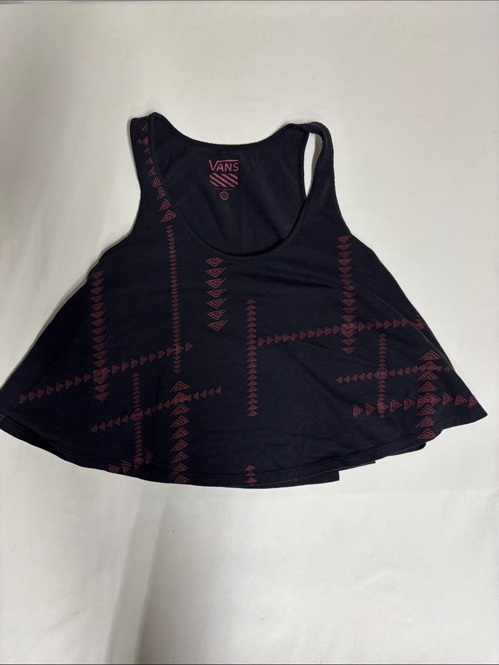 Vans Women’s XS Black Red Geometric 100% Cotton Swing Tank Top